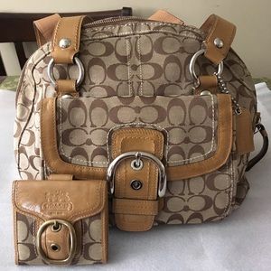 Coach Signature Legacy Domed Satchel and wallet